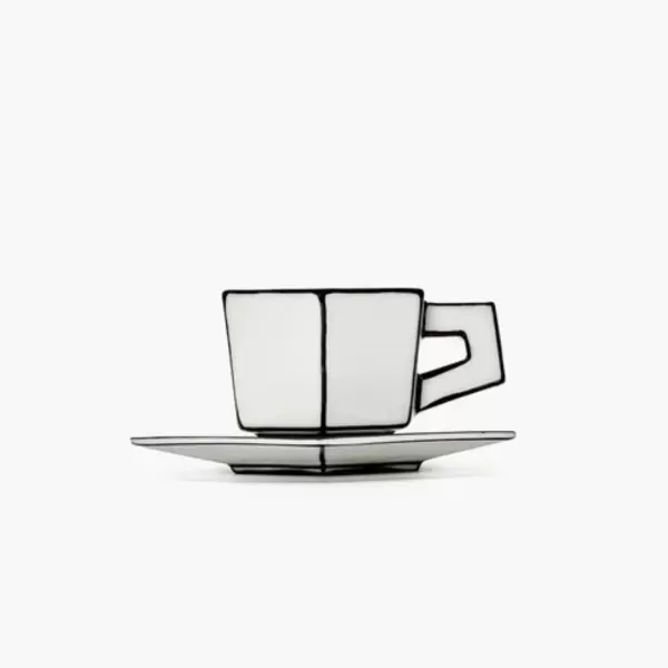 Serax - Espressokop og underkop Carte Blanche, Hvid/Sort Serax - Espressokop og underkop Carte Blanche, Hvid/Sort