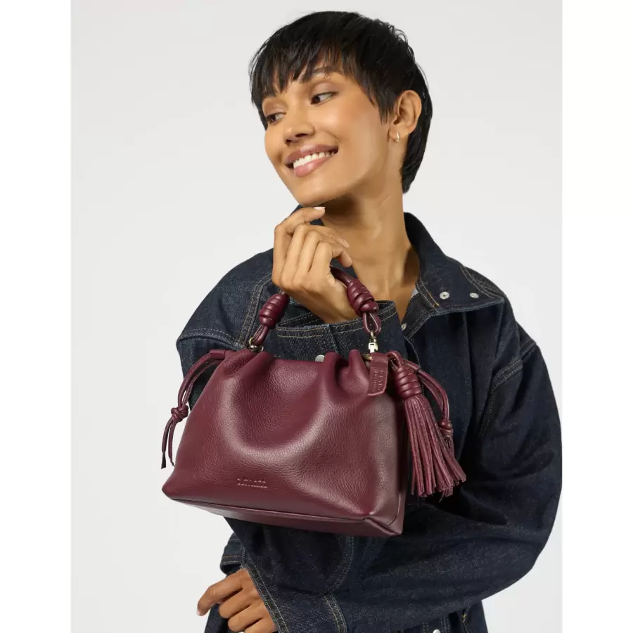 O My Bag - Kiki Midi, Dark Cherry Soft Grain Leather