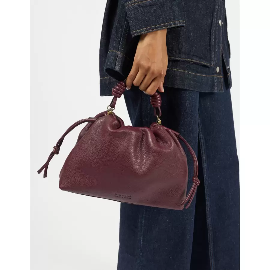 O My Bag - Kiki Midi, Dark Cherry Soft Grain Leather