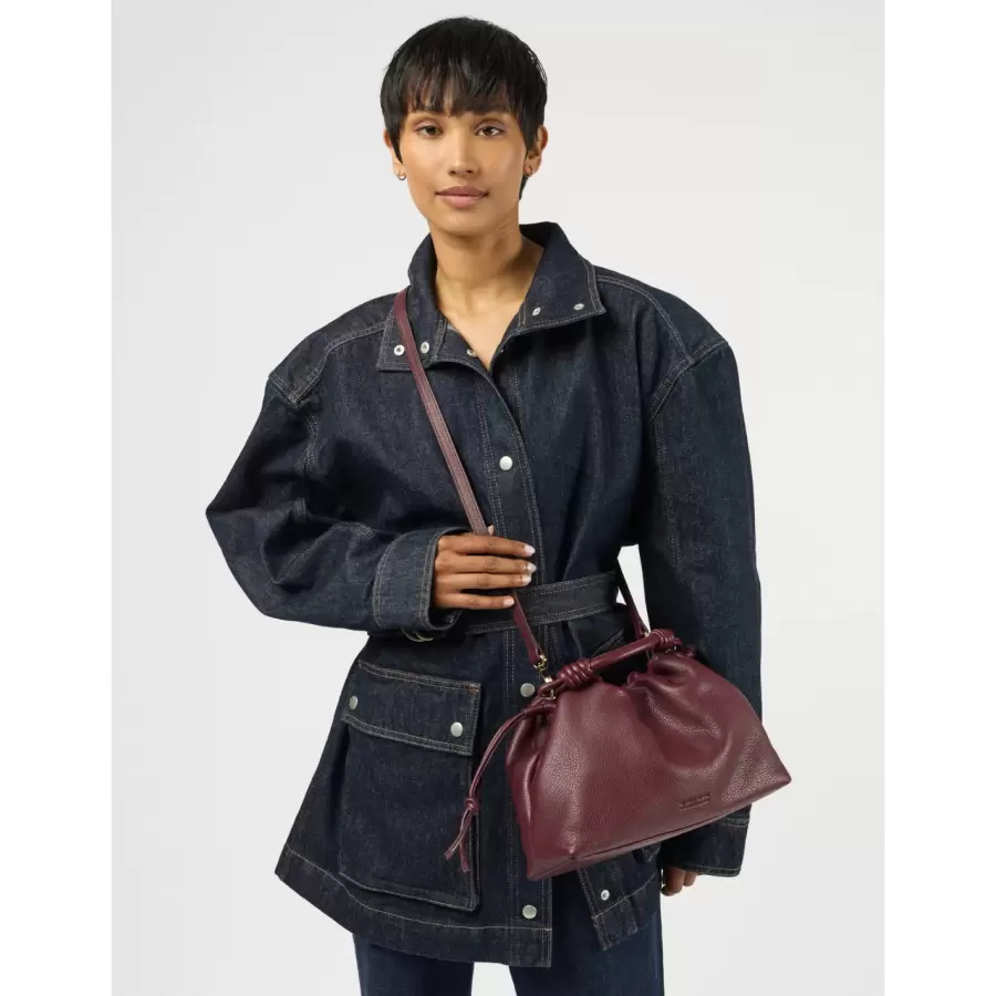 O My Bag - Kiki Midi, Dark Cherry Soft Grain Leather