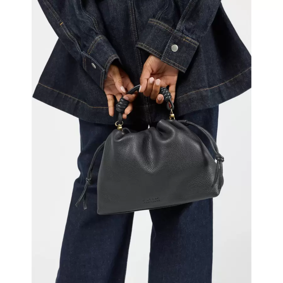 O My Bag - Kiki Mini, Black Soft Grain Leather