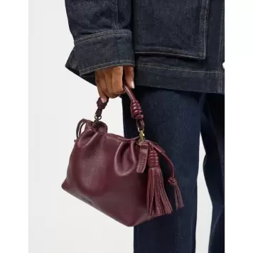 O My Bag - Kiki Mini, Dark Cherry Soft Grain Leather