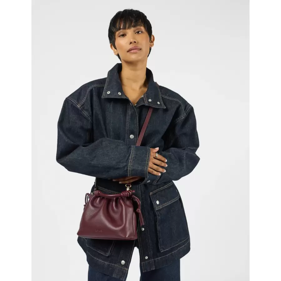 O My Bag - Kiki Mini, Dark Cherry Soft Grain Leather
