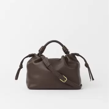 O My Bag - Kiki Mini, Dark Chocolate Soft Grain Leather