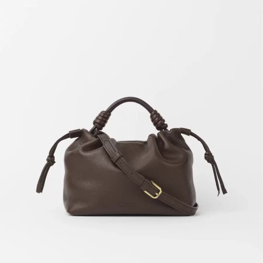 O My Bag - Kiki Mini, Dark Chocolate Soft Grain Leather