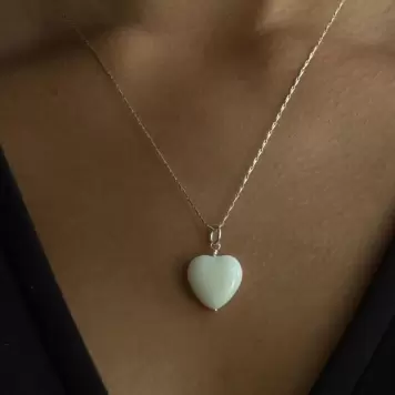 Pico - French Grande Hjertevedhæng, Ivory 