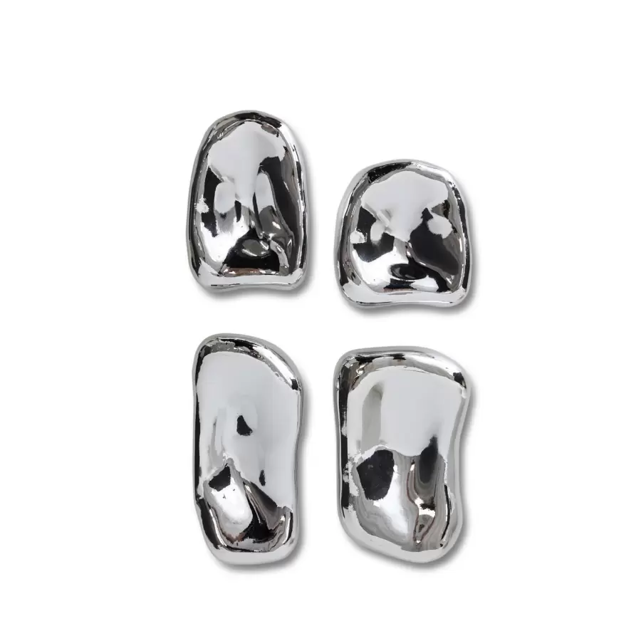 HK living - 4 stk. Glass Sculpture, Chrome