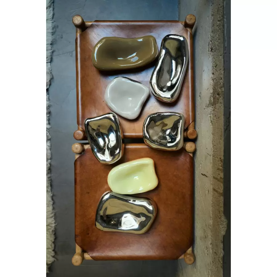 HK living - 4 stk. Glass Sculpture, Chrome