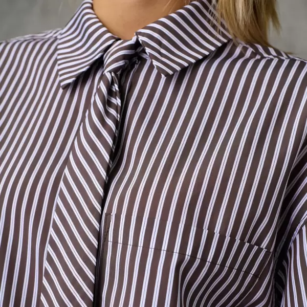 Love&Divine - Skjorte m. slips Love1663, Brown Stripe